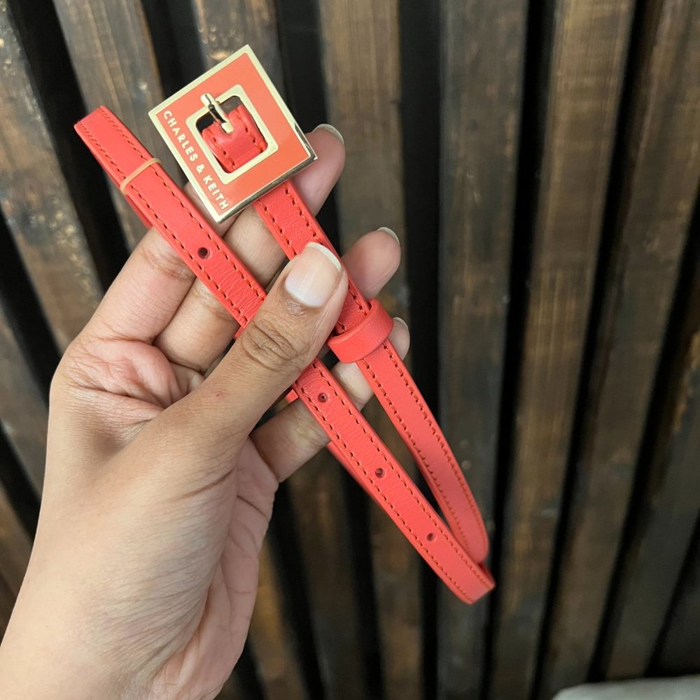 NWOT Charles & Keith Coral Orange Belt - Picture 2 of 4